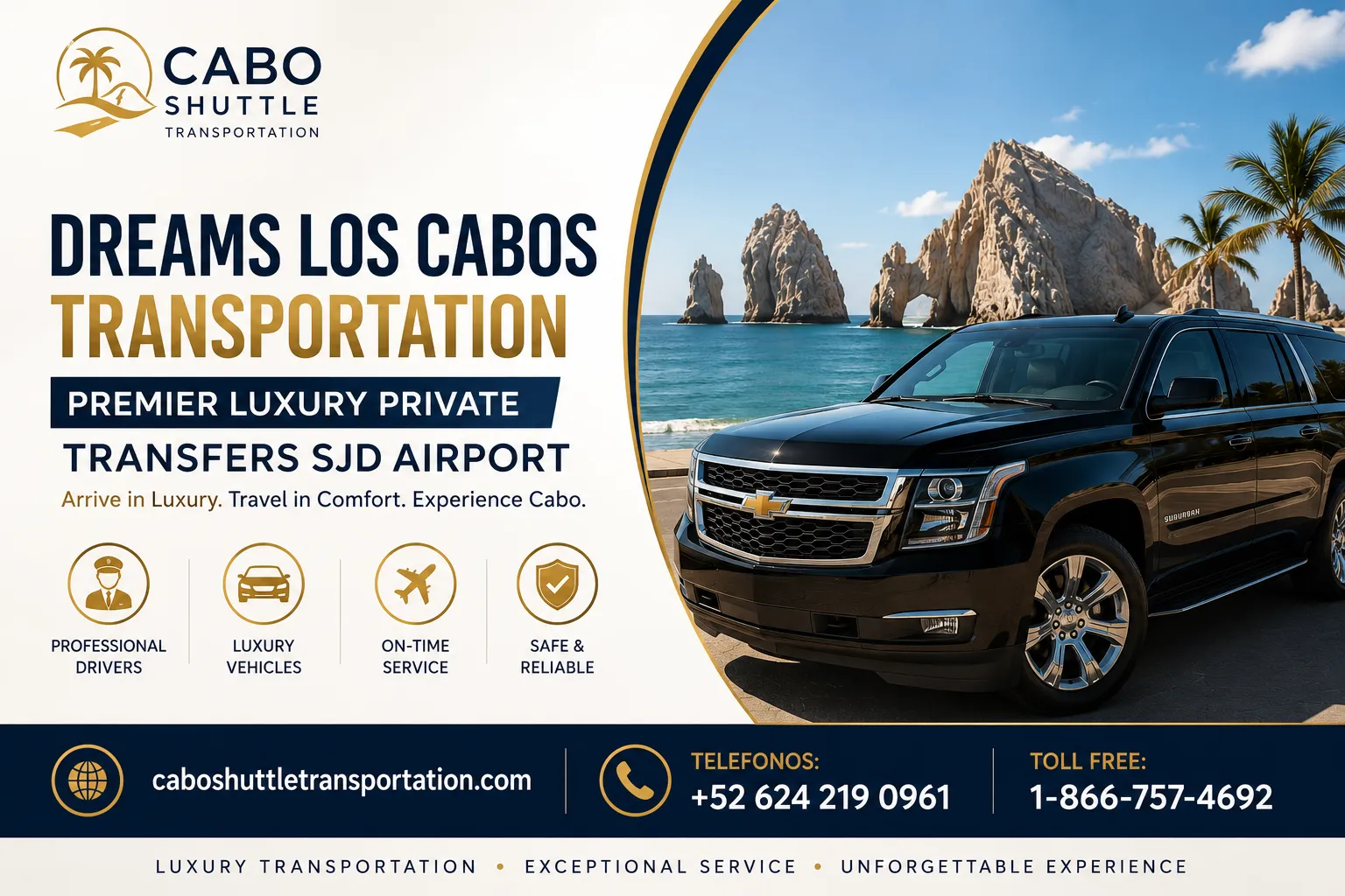 Dreams Los Cabos Transportation Premier Luxury Private Transfers SJD Airport_resultado
