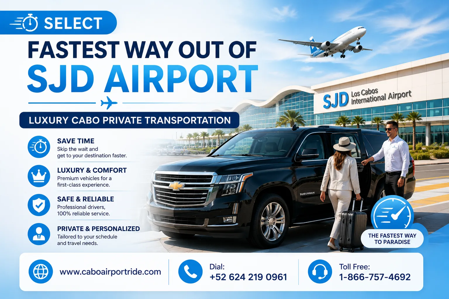 Select Fastest Way Out of SJD Airport Luxury Cabo Private Transportation_resultado