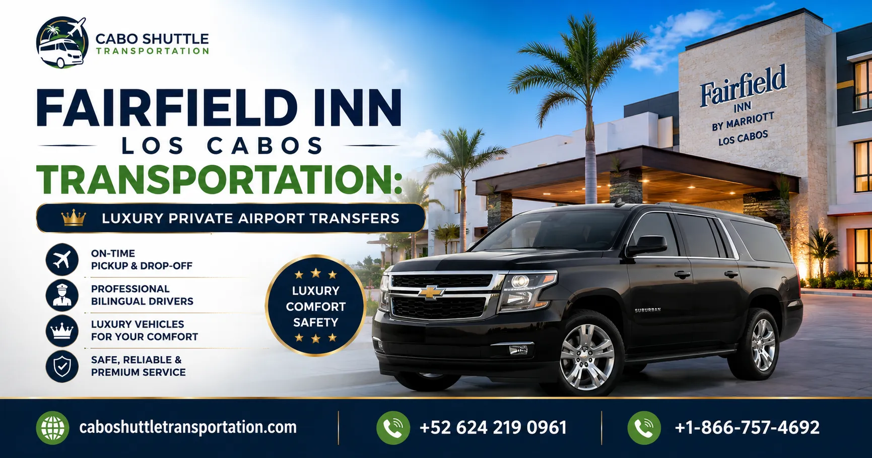 Fairfield Inn Los Cabos Transportation Luxury Private Airport Transfers_resultado