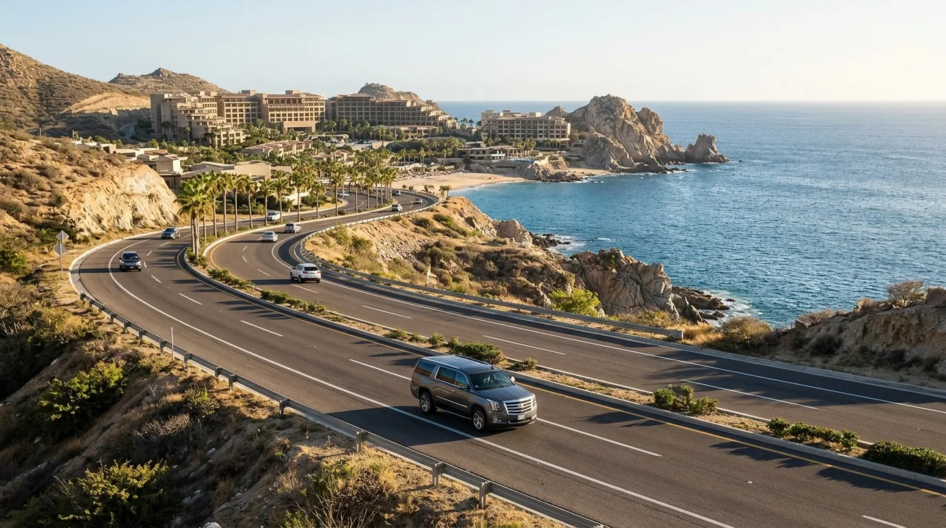 Scenic view of a luxury resort in the Los Cabos Tourist Corridor